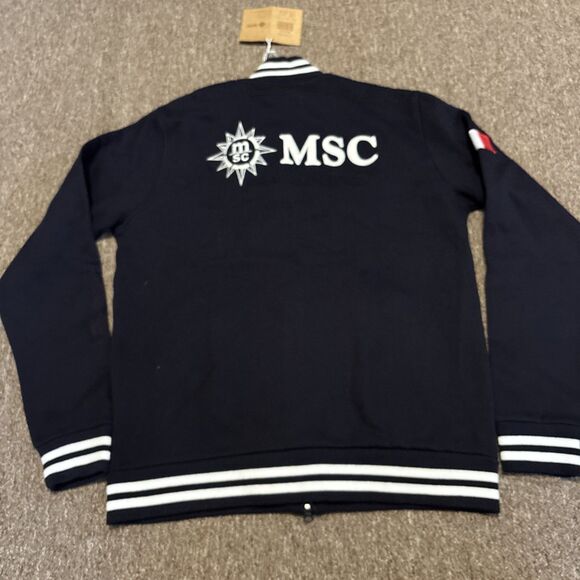 NWT MSC Cruise Line Jacket L Zippered Fleece Navy Blue Ship Warm Cotton Pol - Picture 7 of 10